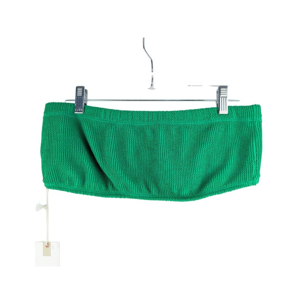 Good American Swim Womens 5/6‎ Summer Green Crinkle Basic Bandeau NWT $49